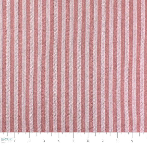 Stripe 2-Ply Gauze Rose / White