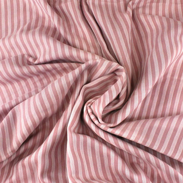 Stripe 2-Ply Gauze Rose / White