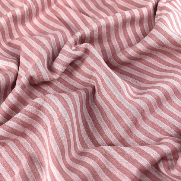 Stripe 2-Ply Gauze Rose / White