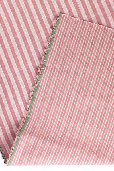 Stripe 2-Ply Gauze Rose / White