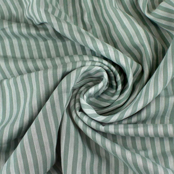 Stripe 2-Ply Gauze Sage / White