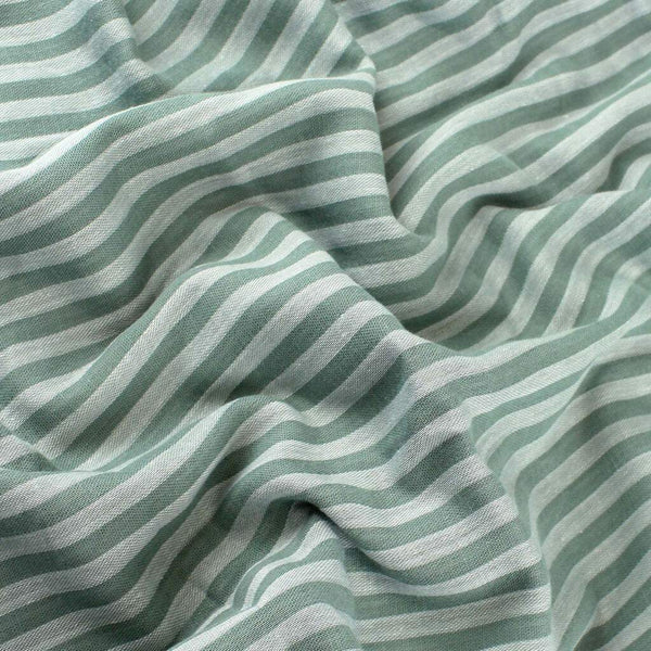 Stripe 2-Ply Gauze Sage / White
