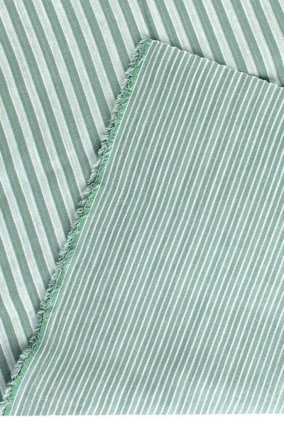 Stripe 2-Ply Gauze Sage / White