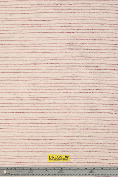 Stripe Drapery White / Rose