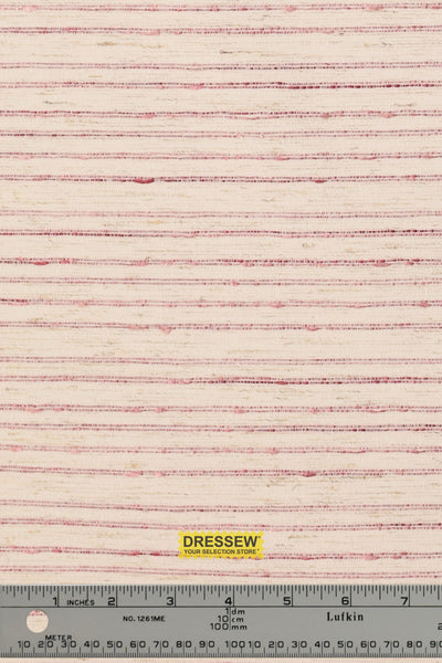 Stripe Drapery White / Rose