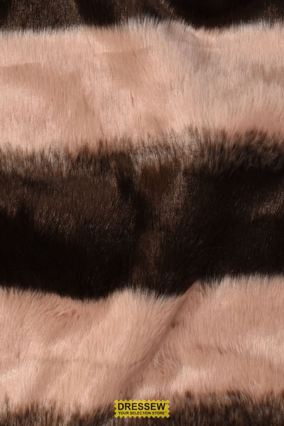 Stripe Faux Fur Brown / Dusty Peach