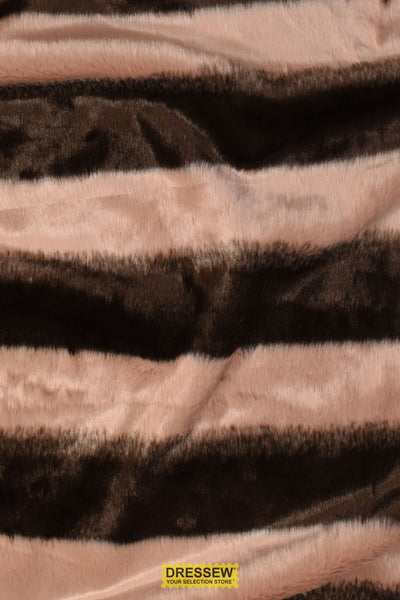 Stripe Faux Fur Brown / Dusty Peach