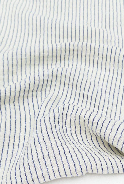 Stripe Organic Double Gauze Butter / Cobalt