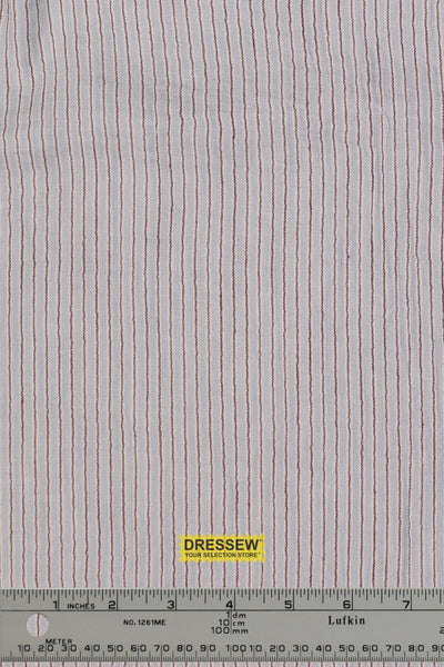 Stripe Organic Double Gauze Chambray / Wine