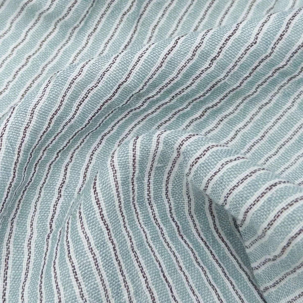 Stripe Organic Double Gauze Vintage Green / Brown