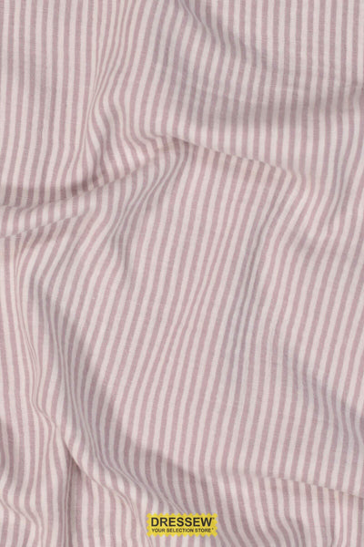 Stripe Organic Double Gauze White / Lilac