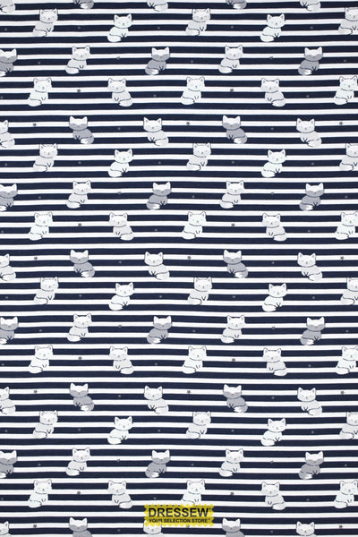 Striped Fox Lycra Jersey Navy / Multi