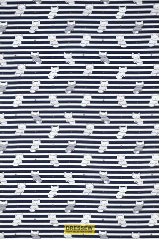 Striped Fox Lycra Jersey Navy / Multi