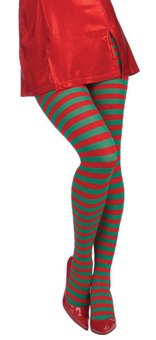 Striped Tights Adult Red / Green
