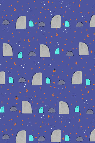 Summer Skies Hedgehog Hills By Alijt Emments For Cotton + Steel Violet