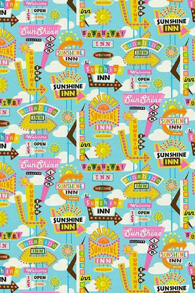 Sunshine Inn by Lysa Flower Sunshine Inn Signs Turquoise / Multi