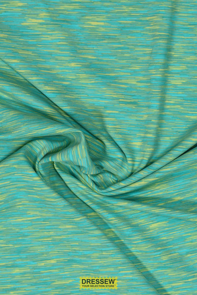 Supplex Space Dye Jersey Turquoise / Citrus