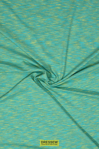 Supplex Space Dye Jersey Turquoise / Citrus