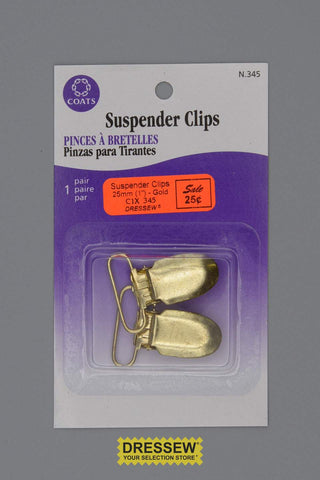 Suspender Clips 25mm (1") Gold