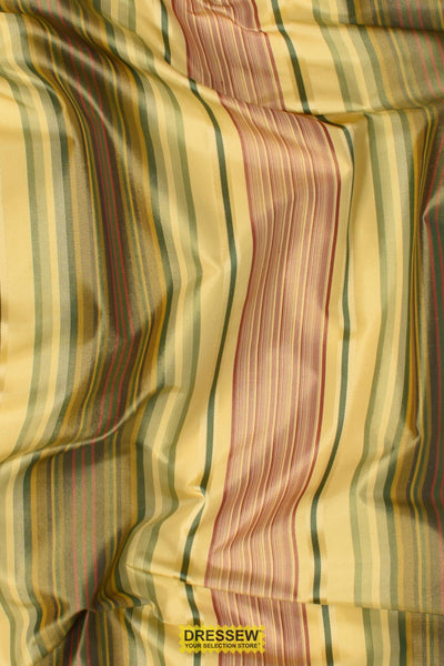 Sussex Stripe Silk Taffeta Yellow / Green