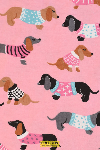 Sweater Dogs Flannelette Pink / Multi