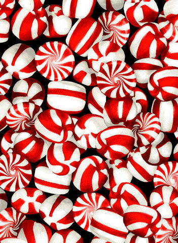 Sweet Holidays Peppermints By Kanvas Studio For Benartex Digital Red