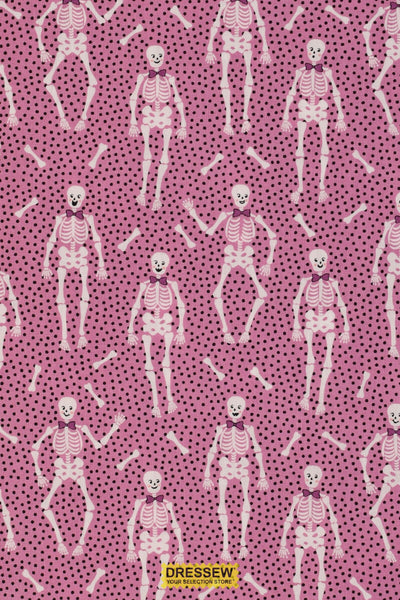 Sweet Tooth Bones By Elea Lutz For Poppie Cotton Pink