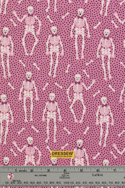 Sweet Tooth Bones By Elea Lutz For Poppie Cotton Pink