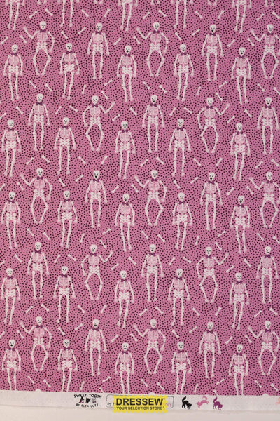 Sweet Tooth Bones By Elea Lutz For Poppie Cotton Pink