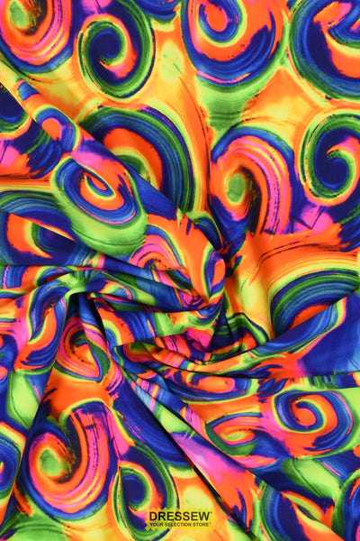 Swirls Lycra Royal / Multi