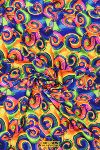 Swirls Lycra Royal / Multi