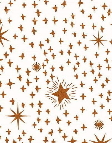 Tails From Under The Moon Etoile By RJR Studio For RJR Fabrics White / Copper Metallic