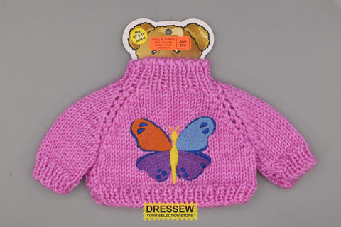 Teddy Bear Sweater Pink / Butterfly