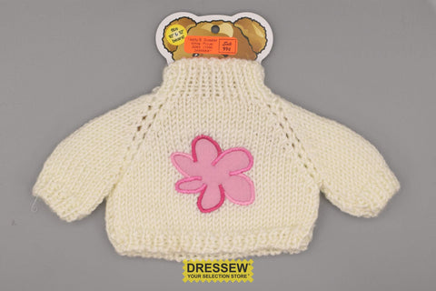 Teddy Bear Sweater White / Flower