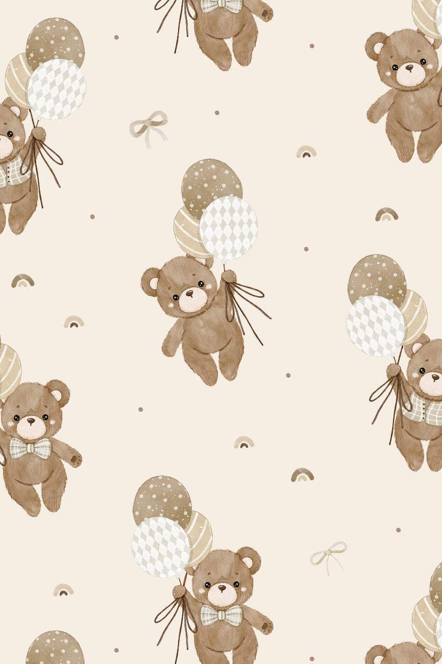 Teddy Bear's Adventures Flannel Cream