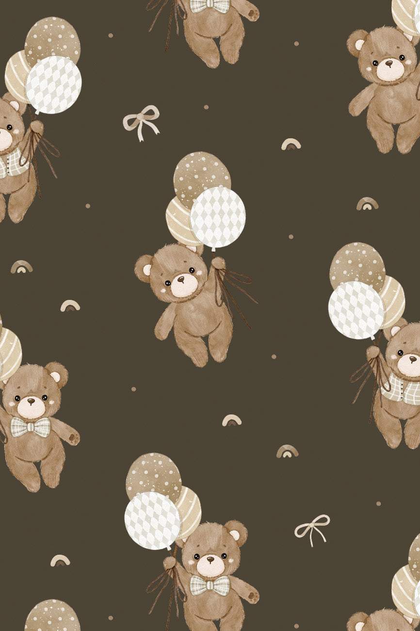 Teddy Bear's Adventures Flannel Dark Brown