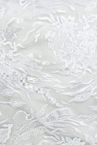 Teodora Sequin & Bead Mesh White