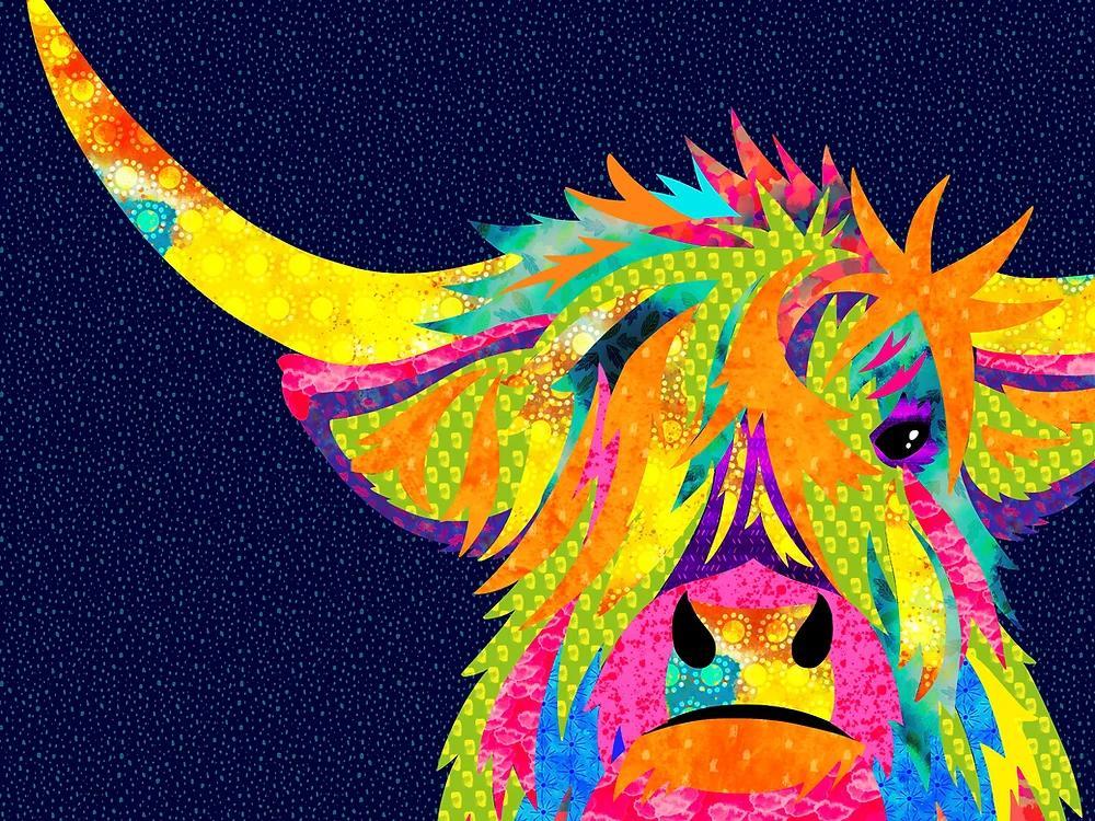 The Farmyard Collection By Delphine Brooks For Lewis & Irene Hamish The Highland Cow