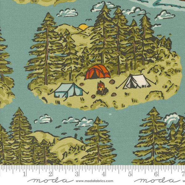 The Great Outdoors Vintage Camping Landscape By Stacy Iest Hsu For Moda Sky