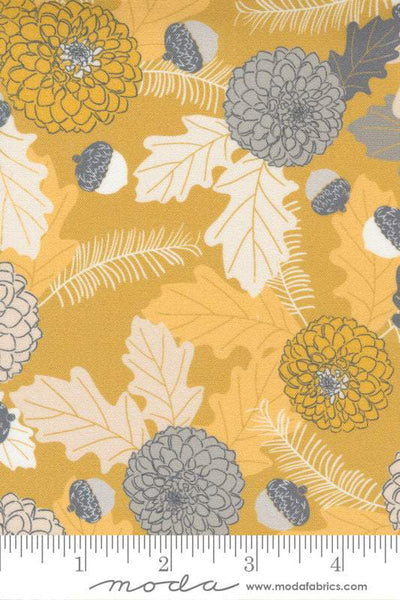 Through The Woods Forest Flora by Sweetfire Road for Moda Golden Yellow