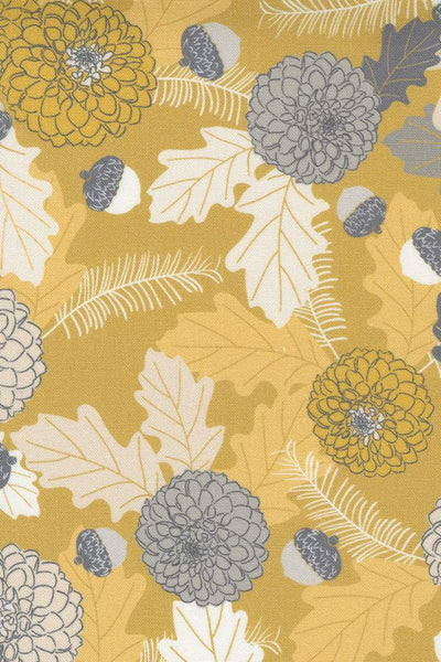 Through The Woods Forest Flora by Sweetfire Road for Moda Golden Yellow