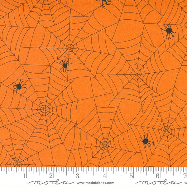 Too Cute To Spook Spider Webs By Me & My Sister For Moda Orange Pumpkin