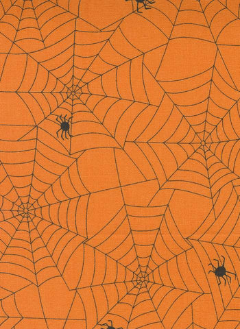Too Cute To Spook Spider Webs By Me & My Sister For Moda Orange Pumpkin