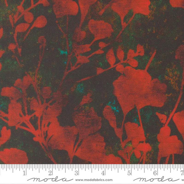 Tranquil Patina Ginkgo Glow By Debbie Maddy For Moda Dark Teal