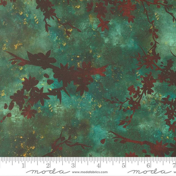 Tranquil Patina Zen Blossom By Debbie Maddy For Moda Teal