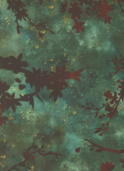 Tranquil Patina Zen Blossom By Debbie Maddy For Moda Teal