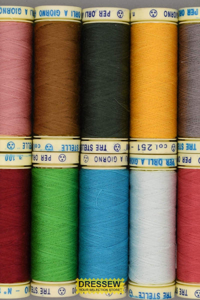 Tre Stelle Cotton Thread 100m #162 Medium Blue