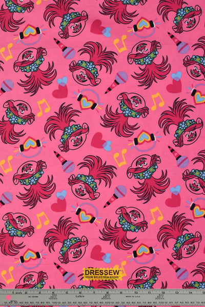 Trolls Flannelette Pink / Multi