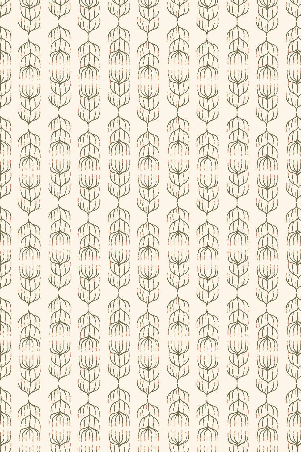 Twin Hills Queen Anne's Lace By Ash Cascade For Cotton + Steel Fabrics Olive