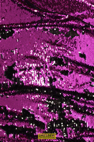 Two-Way Sequin Knit Black / Magenta